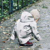 Gefütterte Bio-Softshelljacke mit Eselmuster – Wind- & Wetterfest