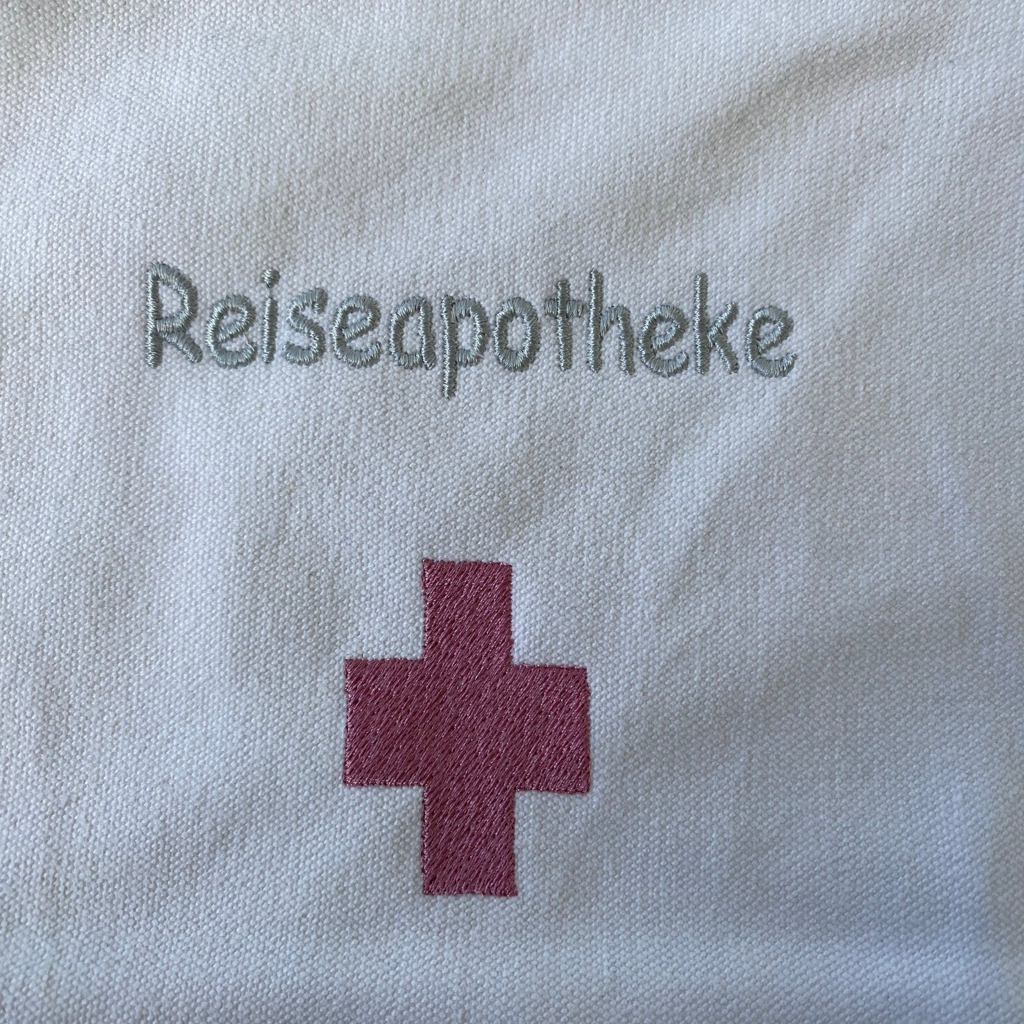 Reiseapotheke bestickte Kulturtasche, Erste Hilfe Tasche, Kosmetiktasche, Reiseapotheke, Medikamententasche