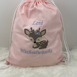 Kita Beutel mit Namen, Kita Tasche Mädchen, Wechselkleidung, Kindergarten Tasche mit Namen, Stoffbeutel personalisiert