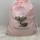 Kita Beutel mit Namen, Kita Tasche Mädchen, Wechselkleidung, Kindergarten Tasche mit Namen, Stoffbeutel personalisiert