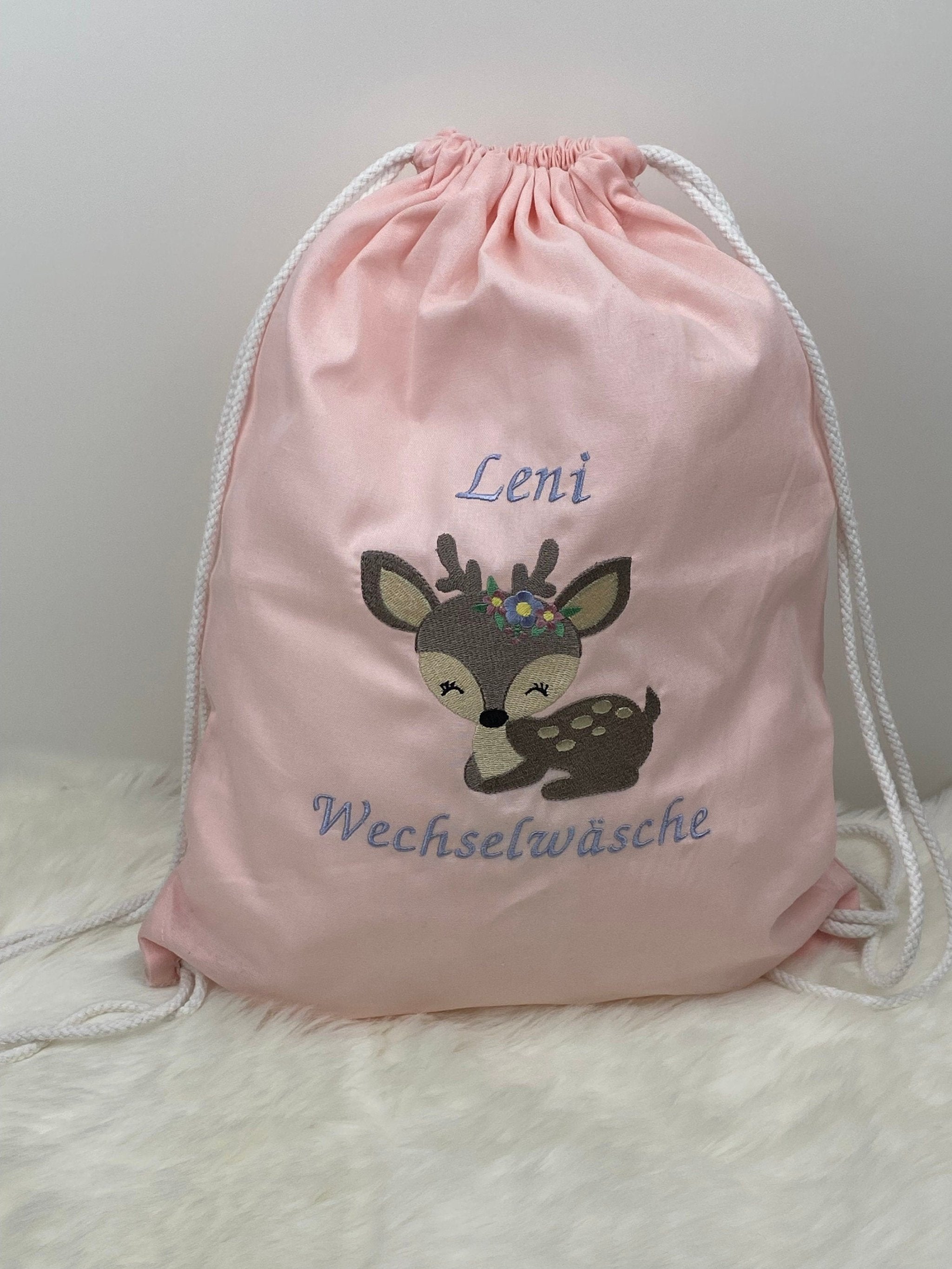 Kita Beutel mit Namen, Kita Tasche Mädchen, Wechselkleidung, Kindergarten Tasche mit Namen, Stoffbeutel personalisiert