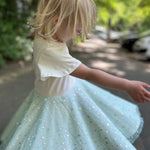 Tüllkleid Mädchen, Kinderkleid Tüll, Mädchen Tüllkleid, Sommerkleid Tüll, Mädchen Drehkleid, zauberhaftes Tüllkleid mit Glitzertüll