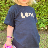 Personalisiertes besticktes T-Shirt mit Namen für Kinder, leuchtet im Dunkeln, Kinder T Shirt, Glow in the Dark, Kinder TShirt