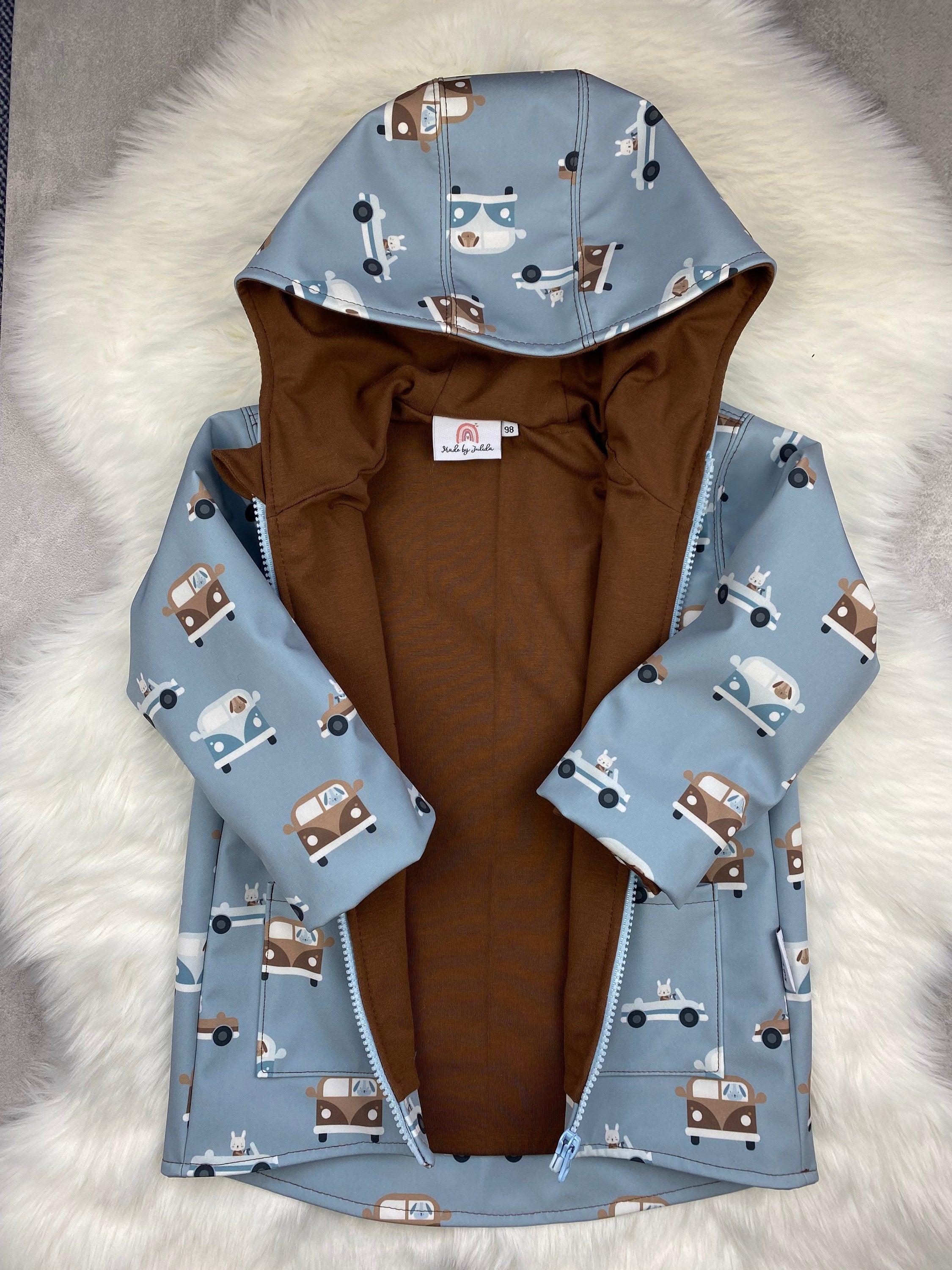Softshell Regenjacke für Kinder gefüttert, Kinderregenjacke mit Kapuze und Reißverschluss,Softshelljacke Kinder, Übergangsjacke Kinder