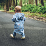 Softshelljacke mit Autos in Blau