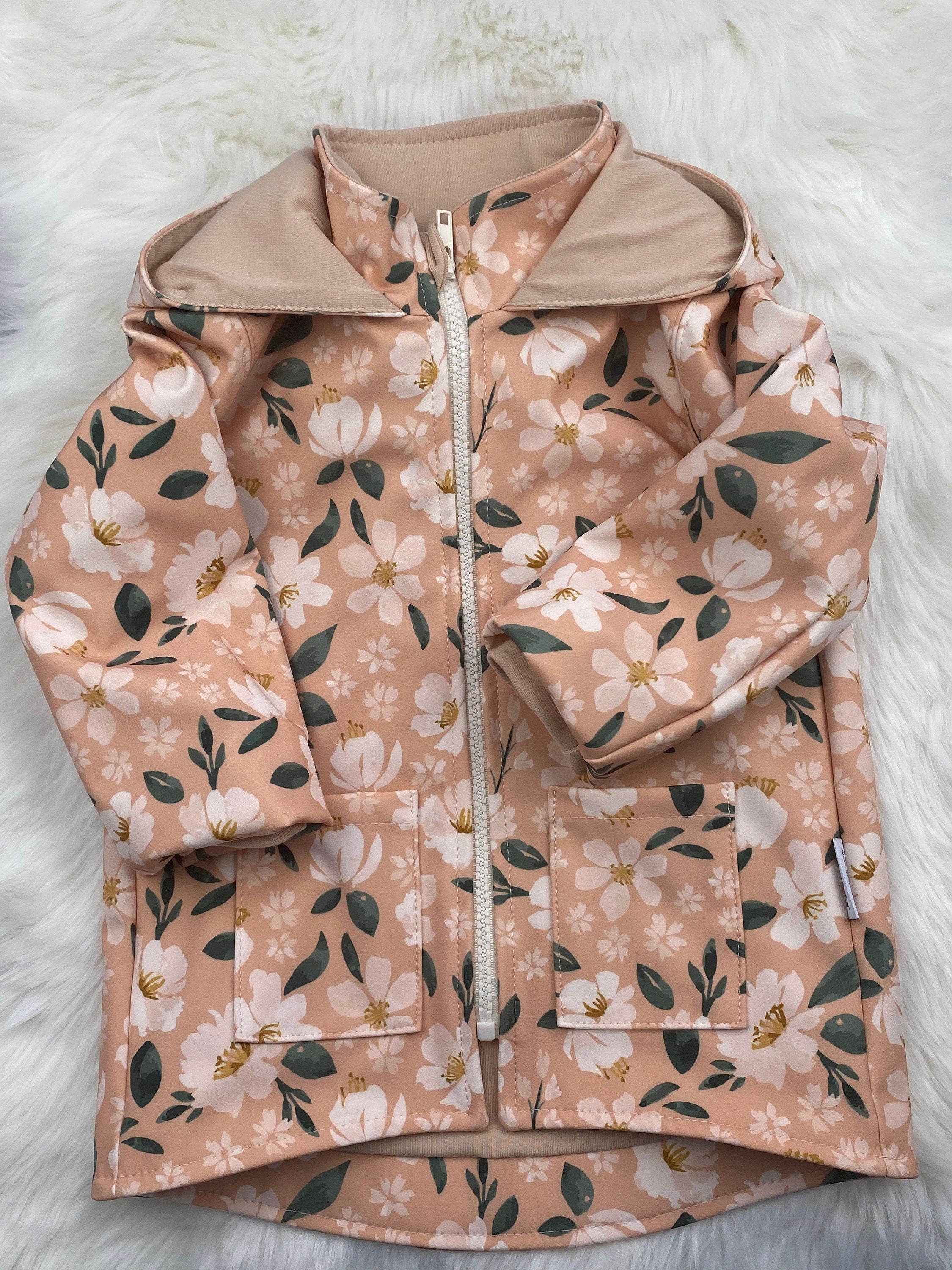Softshell Regenjacke für Kinder gefüttert, Kinderregenjacke mit Kapuze und Reißverschluss,Softshelljacke Kinder, Übergangsjacke Kinder