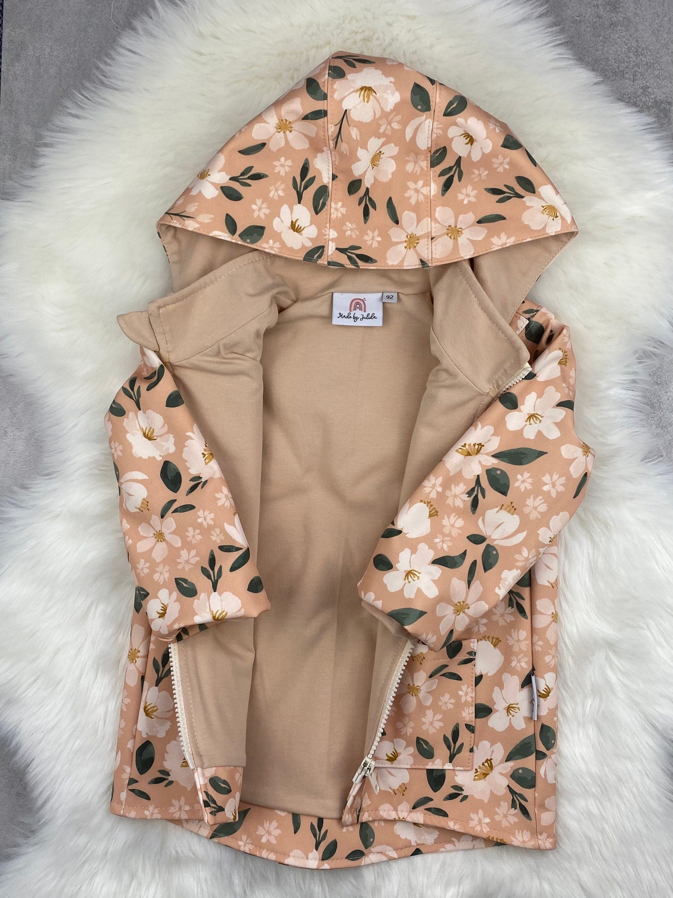 Softshell Regenjacke für Kinder gefüttert, Kinderregenjacke mit Kapuze und Reißverschluss,Softshelljacke Kinder, Übergangsjacke Kinder