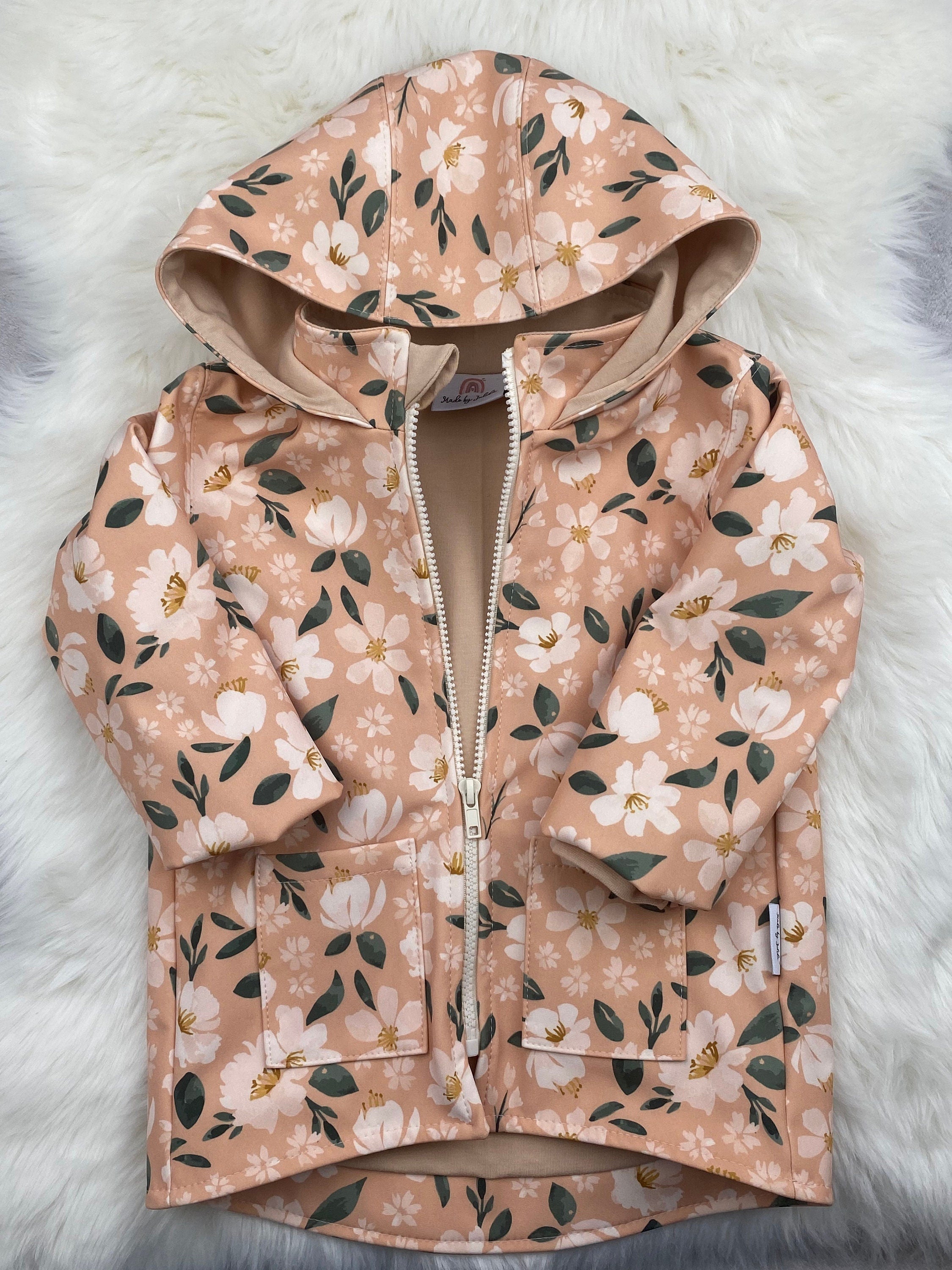 Softshell Regenjacke für Kinder gefüttert, Kinderregenjacke mit Kapuze und Reißverschluss,Softshelljacke Kinder, Übergangsjacke Kinder