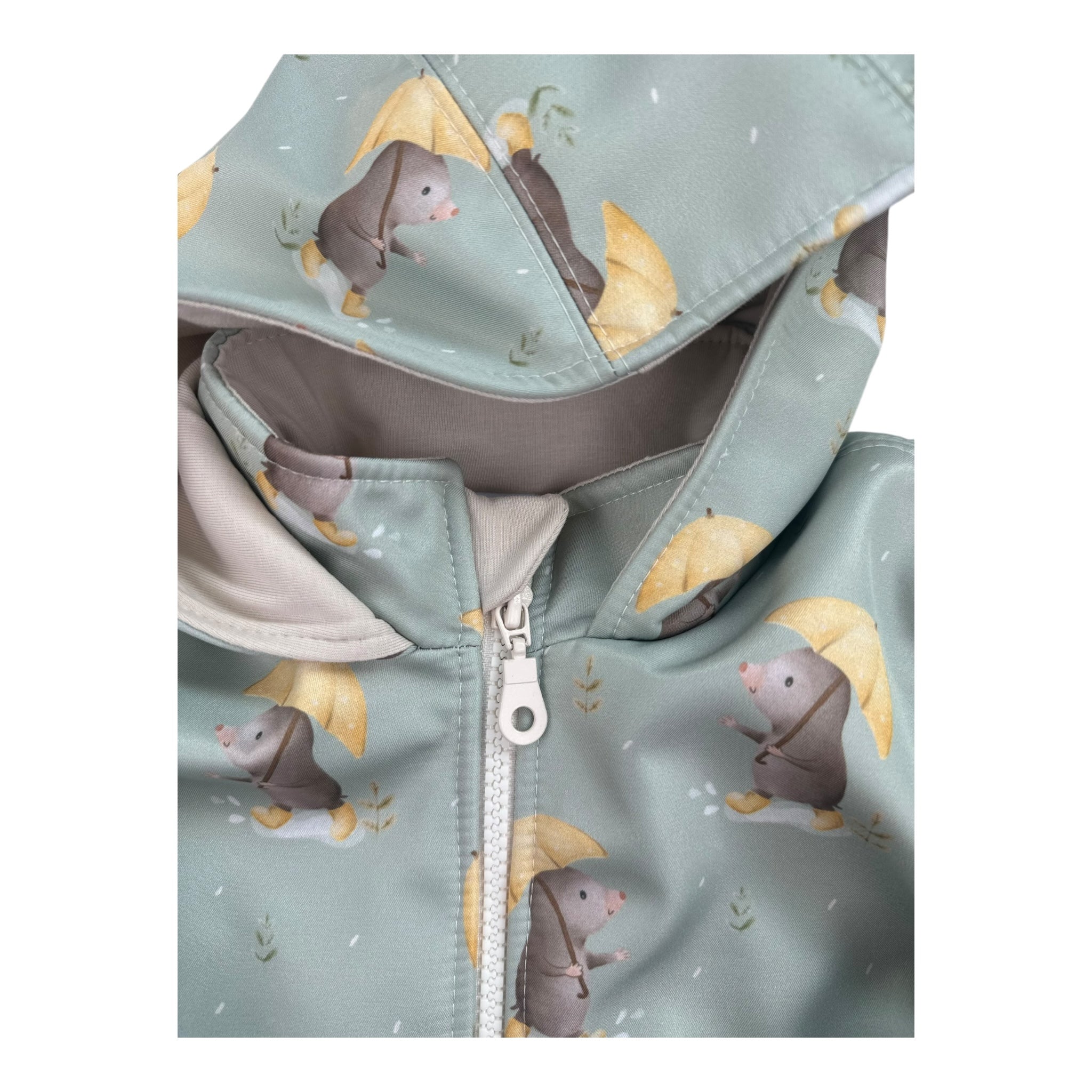Kragen und Kapuze Softshelljacke Maulwurf