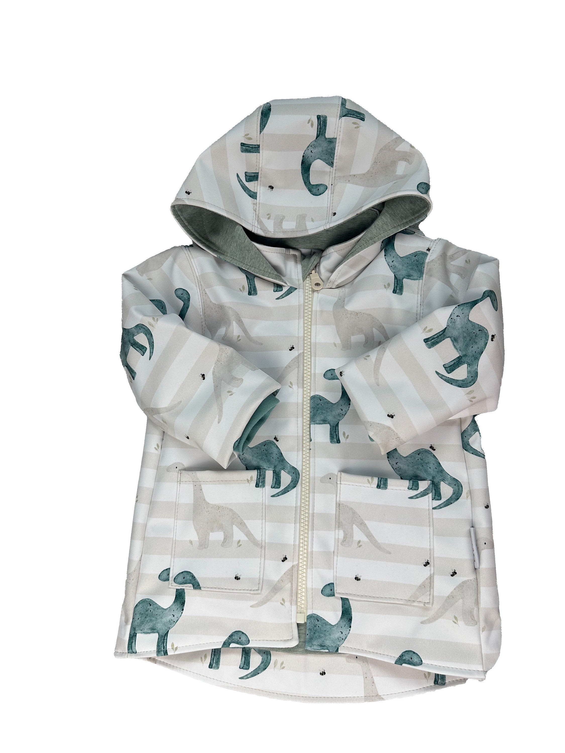 Softshelljacke Kinder, Regenjacke für Kinder, Matschjacke gefüttert, Kinderregenjacke mit Kapuze und Reißverschluss, Übergangsjacke Kinder