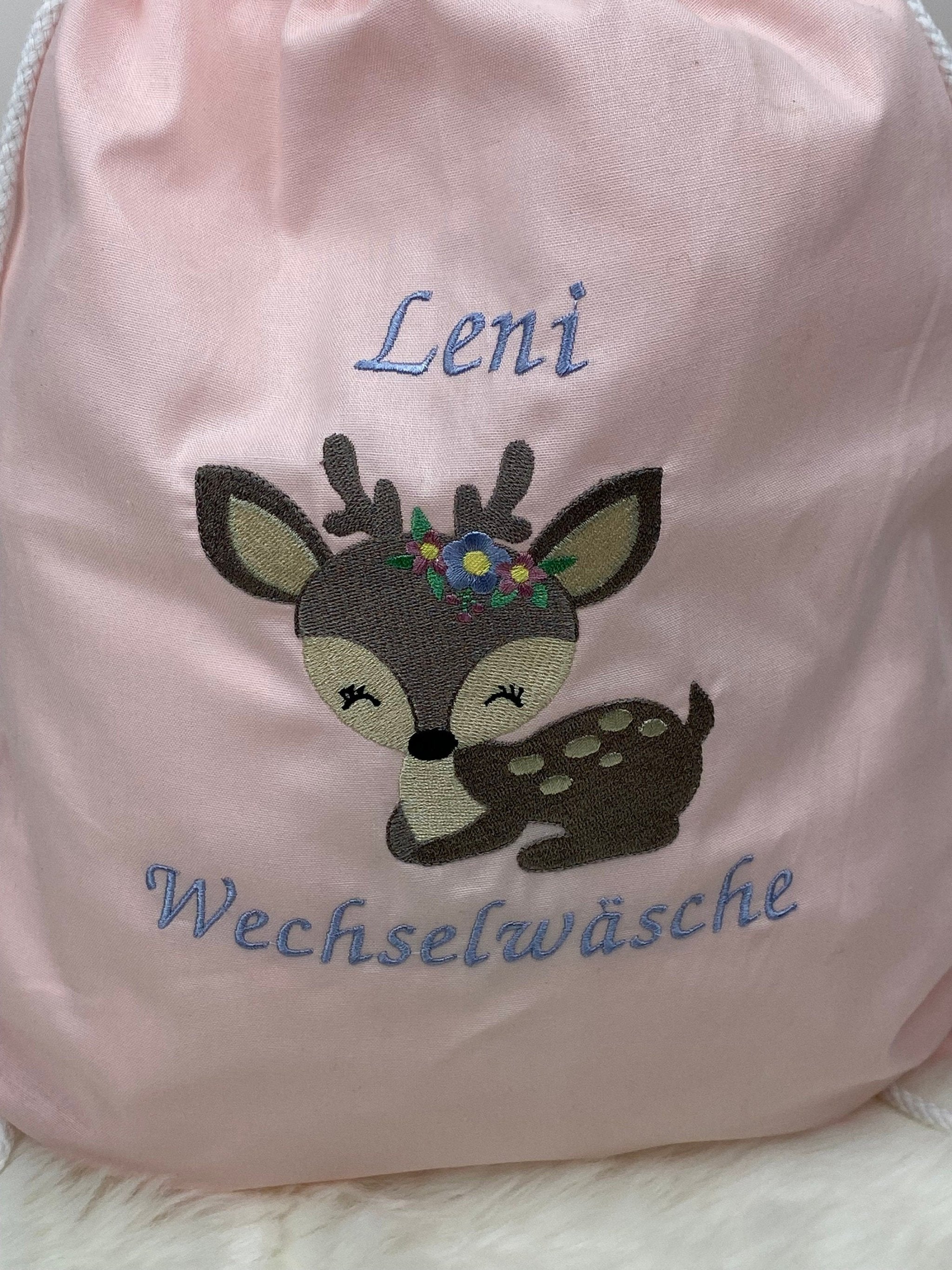 Kita Beutel mit Namen, Kita Tasche Mädchen, Wechselkleidung, Kindergarten Tasche mit Namen, Stoffbeutel personalisiert