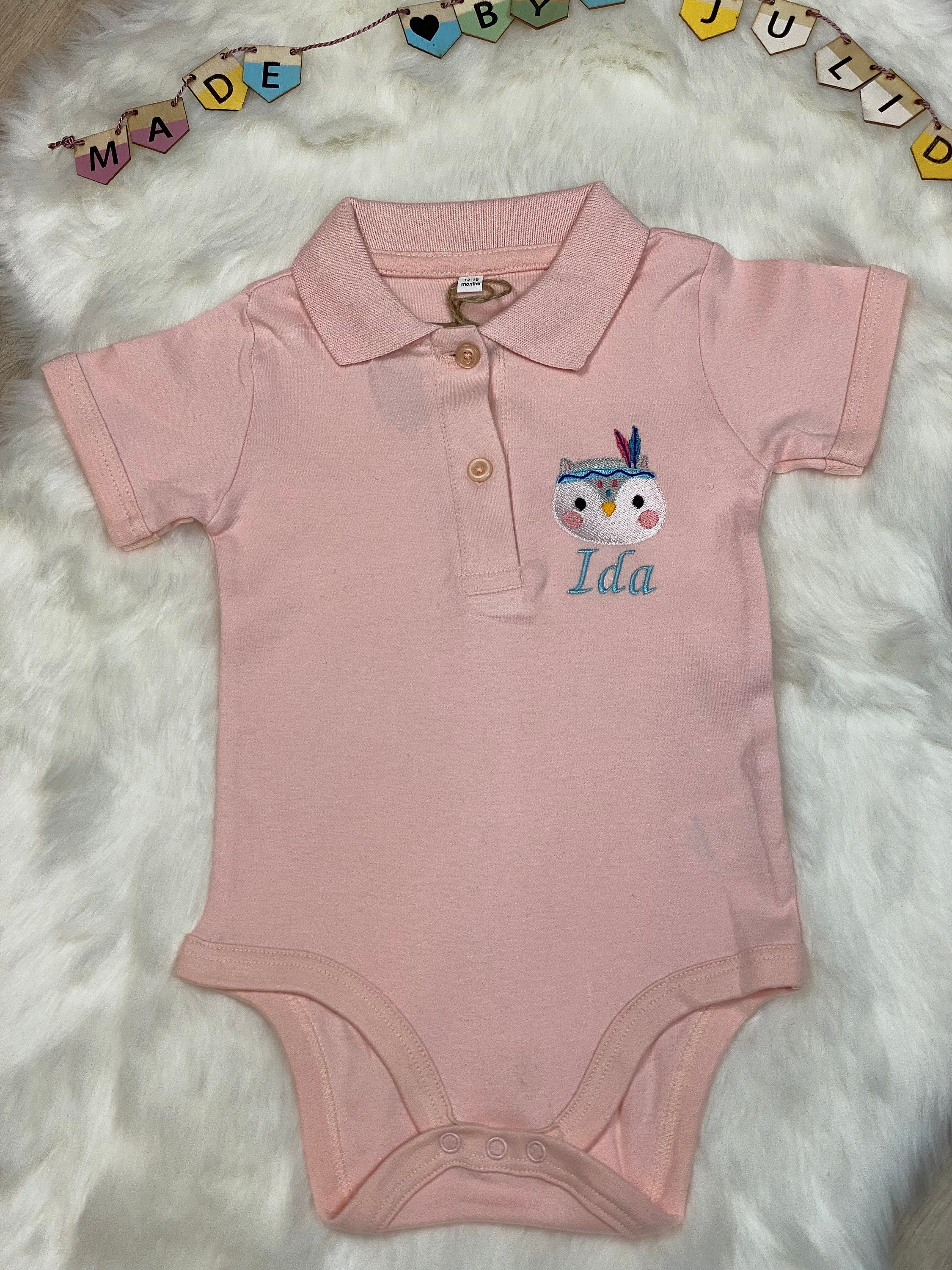 Baby Body bestickt, Baby Body personalisiert, Geschenk zur Geburt Mädchen, Baby Body Mädchen