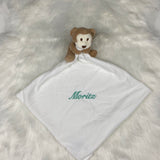 Schnuffeltuch personalisiert, Schmusetuch mit Namen, individuelles Geschenk, Schmusetuch Baby, Geschenke zur Geburt, Schmusetuch Affe