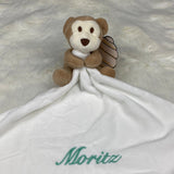 Schnuffeltuch personalisiert, Schmusetuch mit Namen, individuelles Geschenk, Schmusetuch Baby, Geschenke zur Geburt, Schmusetuch Affe