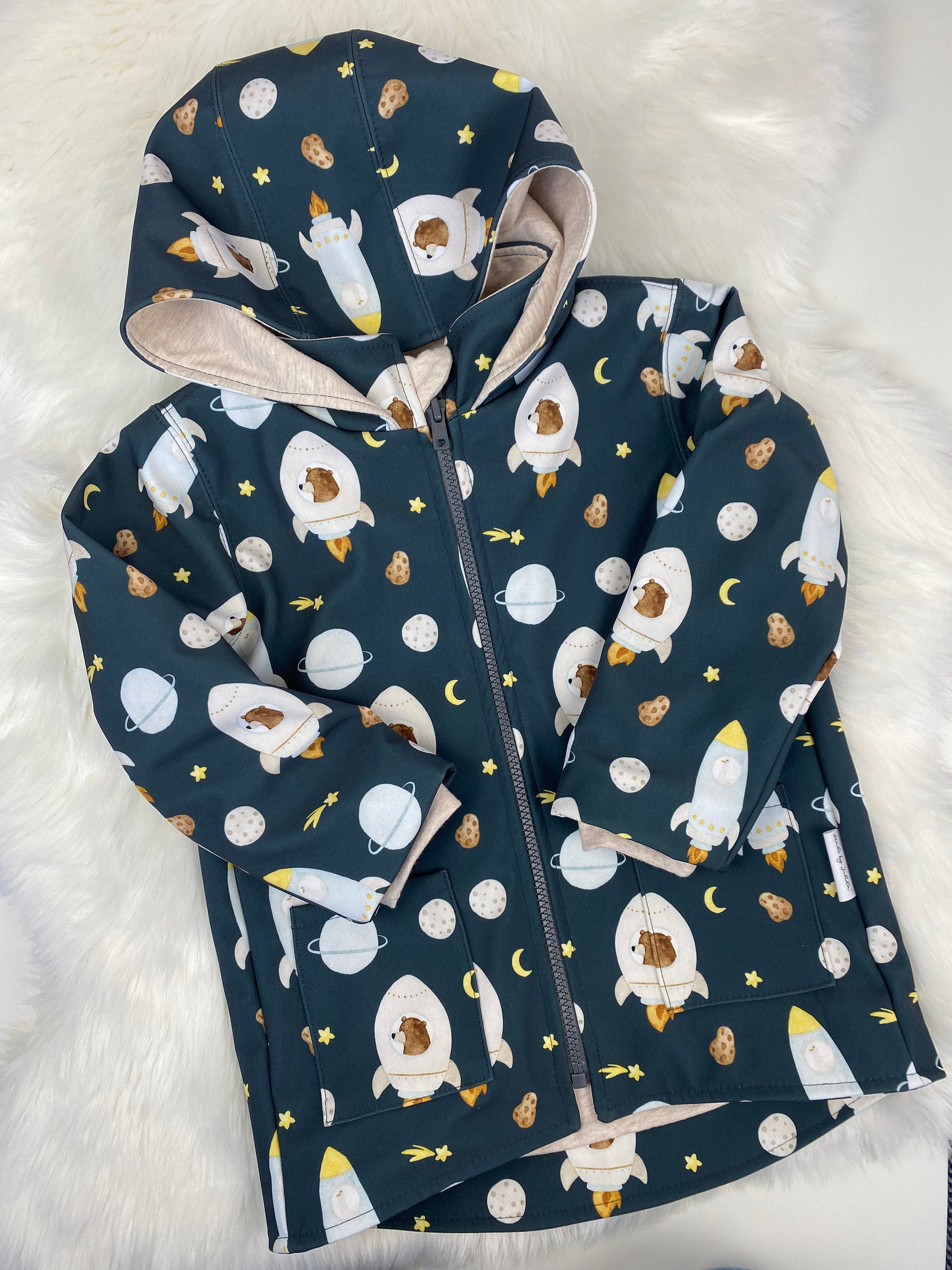Regenjacke für Kinder, Matschjacke,Softshell Regenjacke gefüttert, Softshelljacke Kinder, Übergangsjacke Kinder, Allwetterjacke Kinder