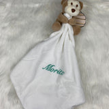 Schnuffeltuch personalisiert, Schmusetuch mit Namen, individuelles Geschenk, Schmusetuch Baby, Geschenke zur Geburt, Schmusetuch Affe