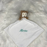 Schnuffeltuch personalisiert, Schmusetuch mit Namen, individuelles Geschenk, Schmusetuch Baby, Geschenke zur Geburt, Schmusetuch Affe