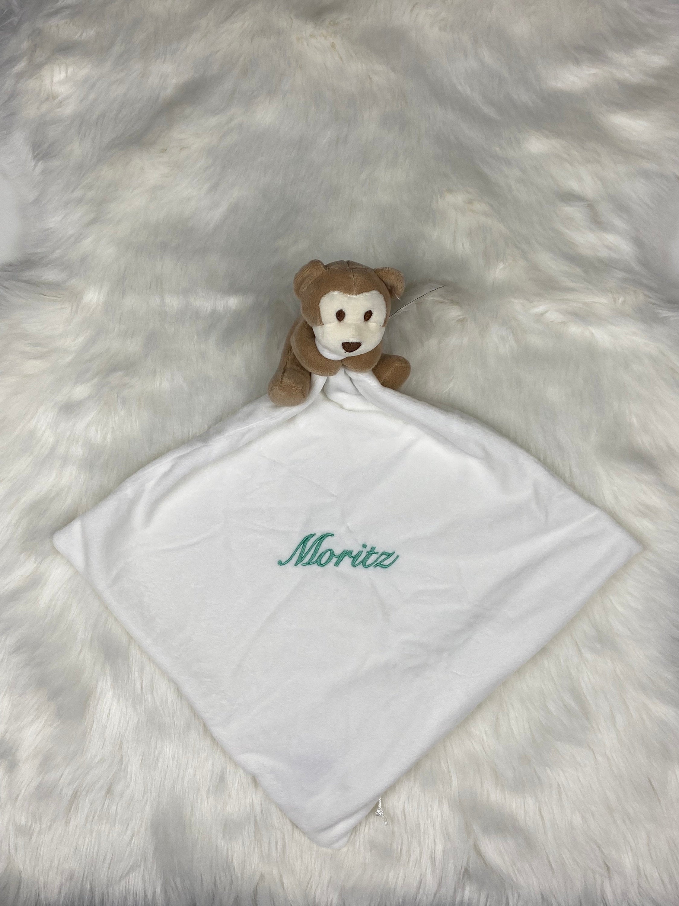 Schnuffeltuch personalisiert, Schmusetuch mit Namen, individuelles Geschenk, Schmusetuch Baby, Geschenke zur Geburt, Schmusetuch Affe