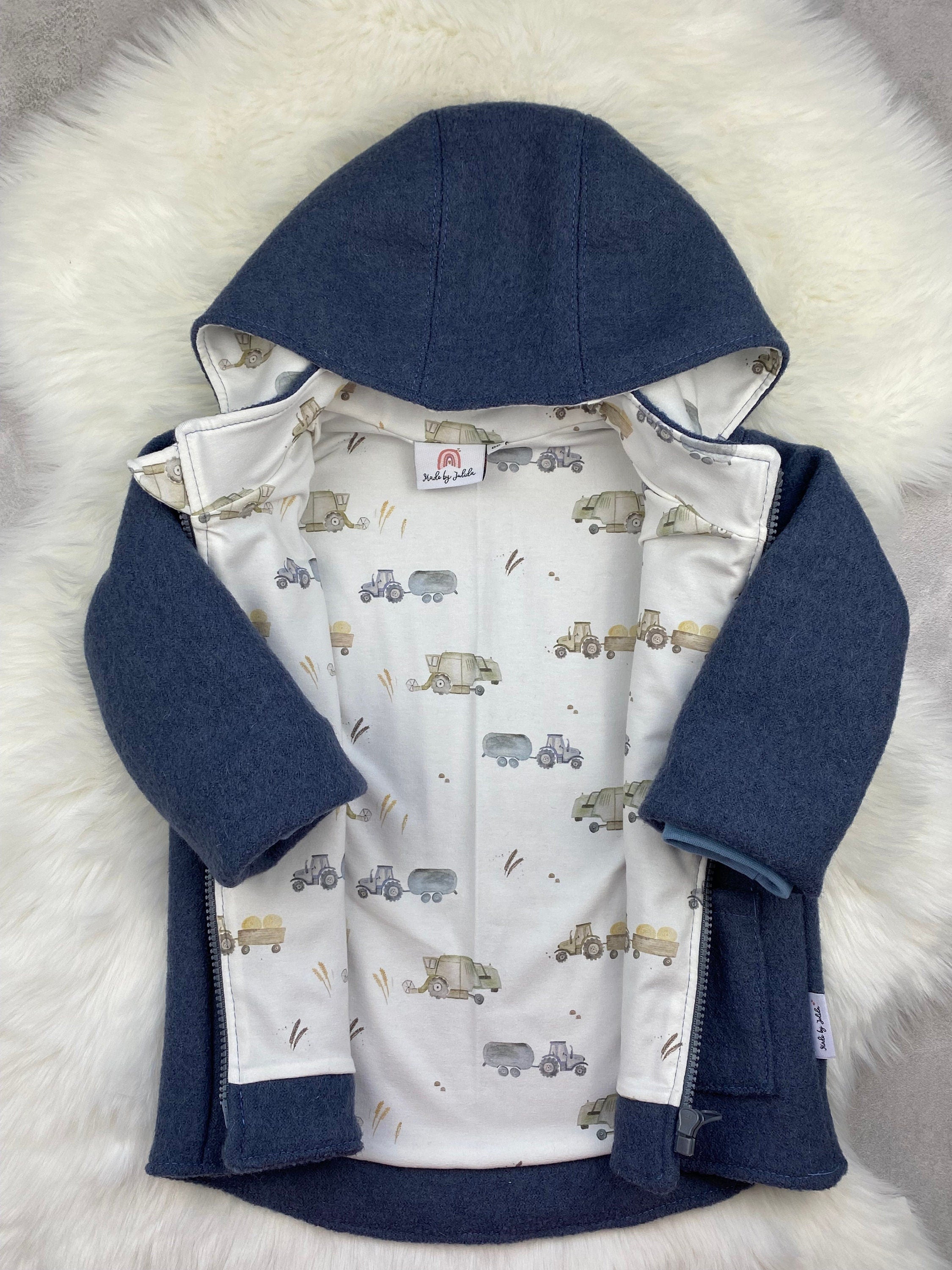Walkjacke für Kinder, Wollwalkjacke Jungen, gefütterte Walkjacke Kinder, Walklodenjacke Kinder, Wolljacke für Kinder, Kinderjacke Winter