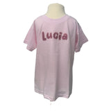 Personalisiertes besticktes T-Shirt mit Namen für Kinder, Geburtstags-Shirts mit Namen, T Shirt mit Glitzer, Geschenkidee für Kinder