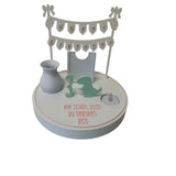 Modularer Geburtstagsteller Set Dino Abenteuer mit kleiner Vase