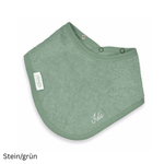 Frottee Halstuch Stein/grün bestickt mit Namen