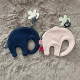 Personalisiertes Elefanten Schnullertuch mit Namen – Kuscheltuch aus 100% Baumwolle