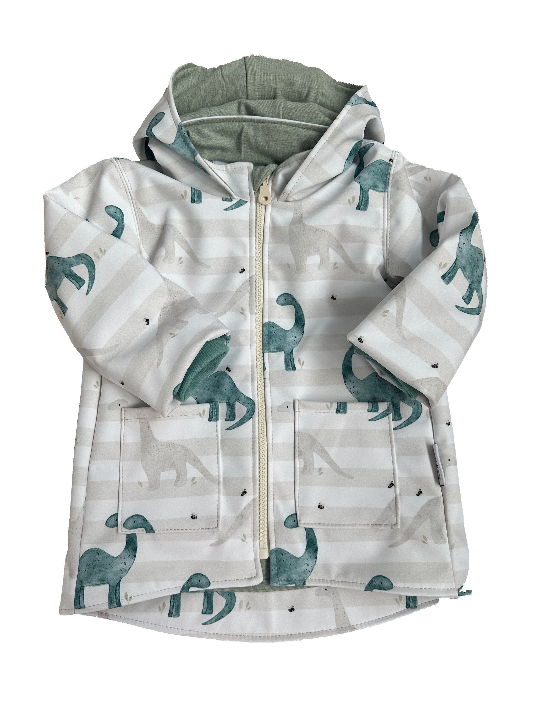 Softshelljacke Kinder, Regenjacke für Kinder, Matschjacke gefüttert, Kinderregenjacke mit Kapuze und Reißverschluss, Übergangsjacke Kinder