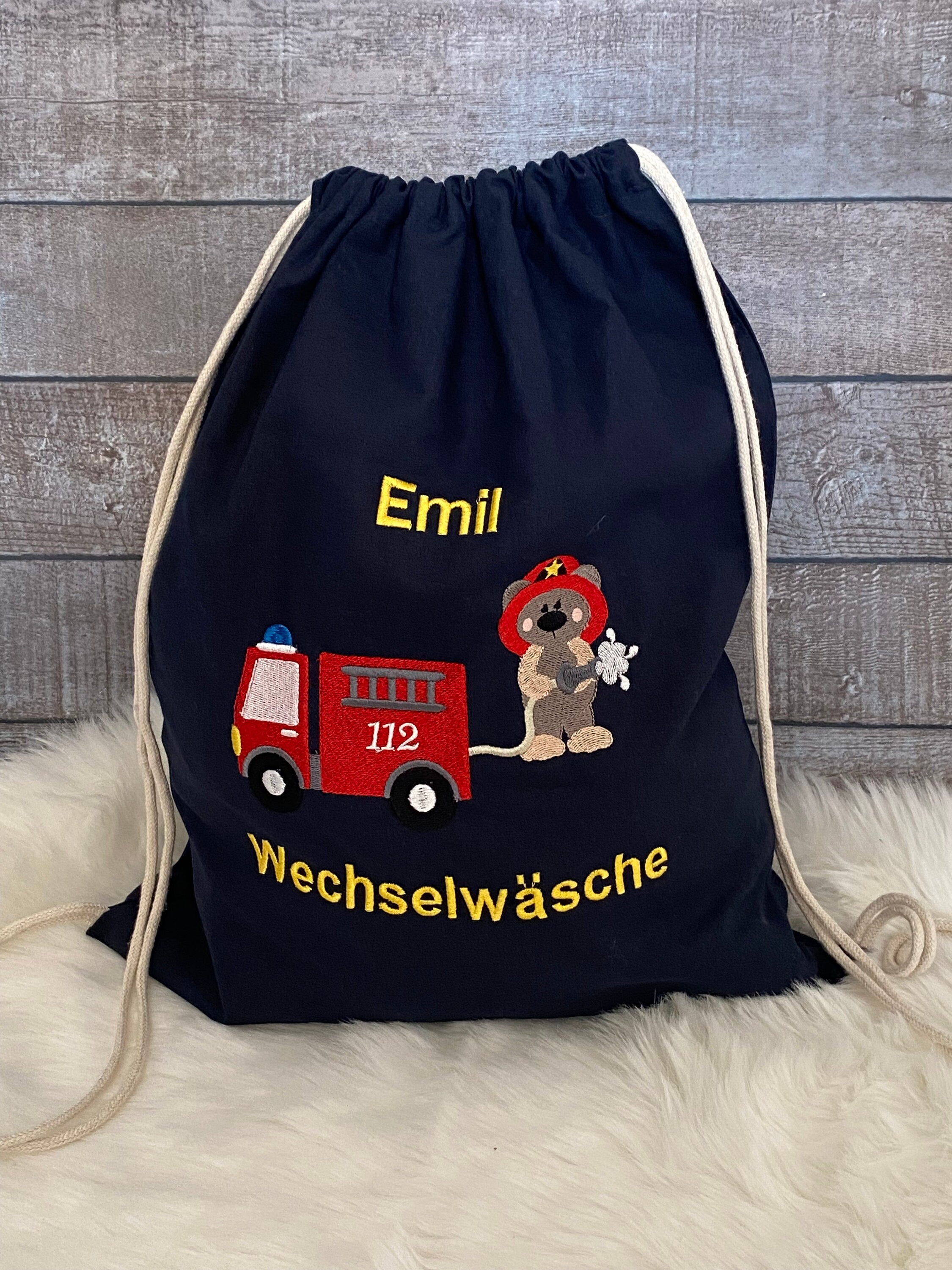 Kita Beutel mit Namen, Stoffbeutel personalisiert, personalisierter Turnbeutel, Beutel Wechselwäsche,Turnbeutel mit Namen bestickt
