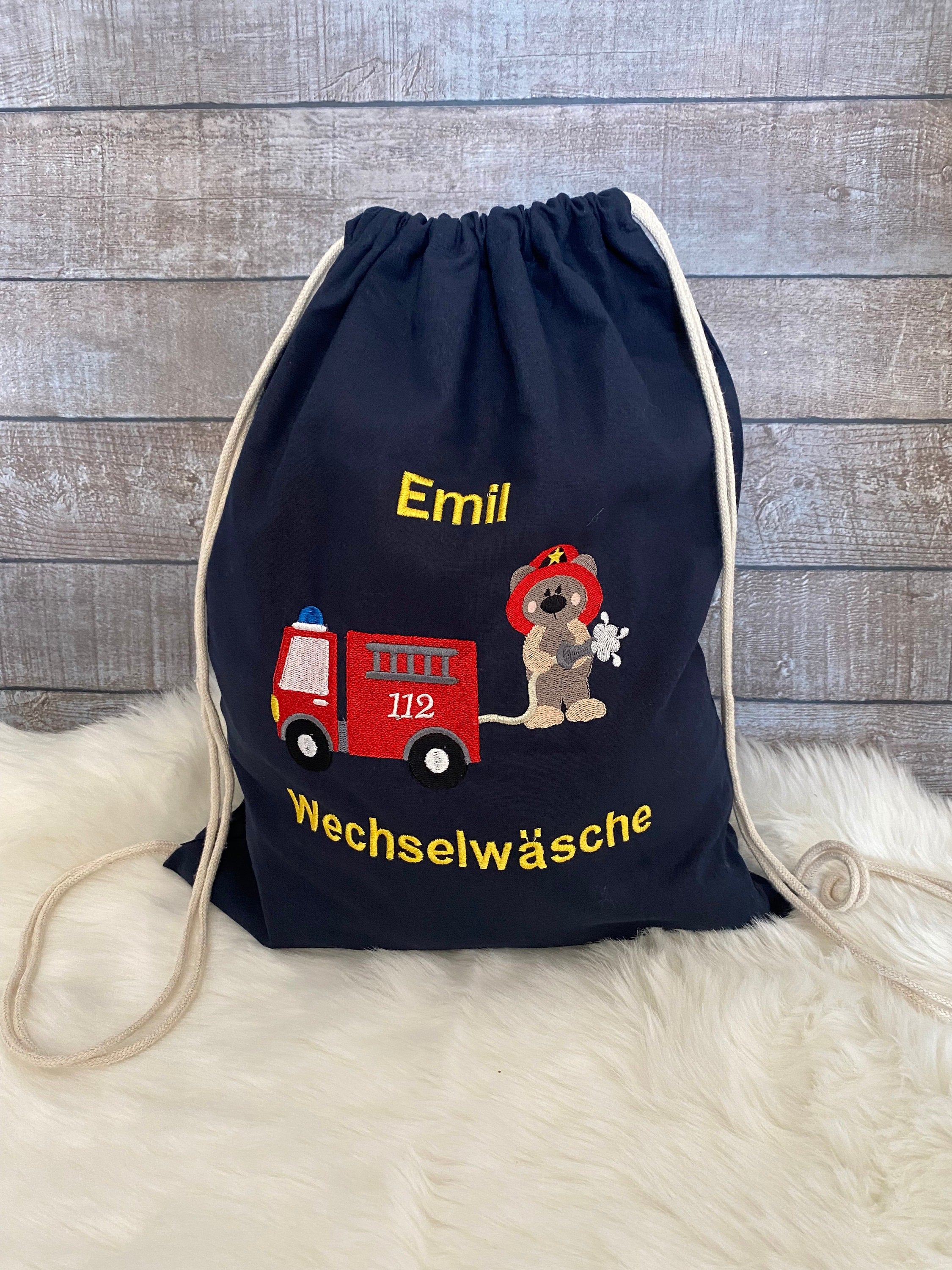 Kita Beutel mit Namen, Stoffbeutel personalisiert, personalisierter Turnbeutel, Beutel Wechselwäsche,Turnbeutel mit Namen bestickt