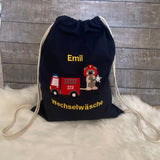 Kita Beutel mit Namen, Stoffbeutel personalisiert, personalisierter Turnbeutel, Beutel Wechselwäsche,Turnbeutel mit Namen bestickt