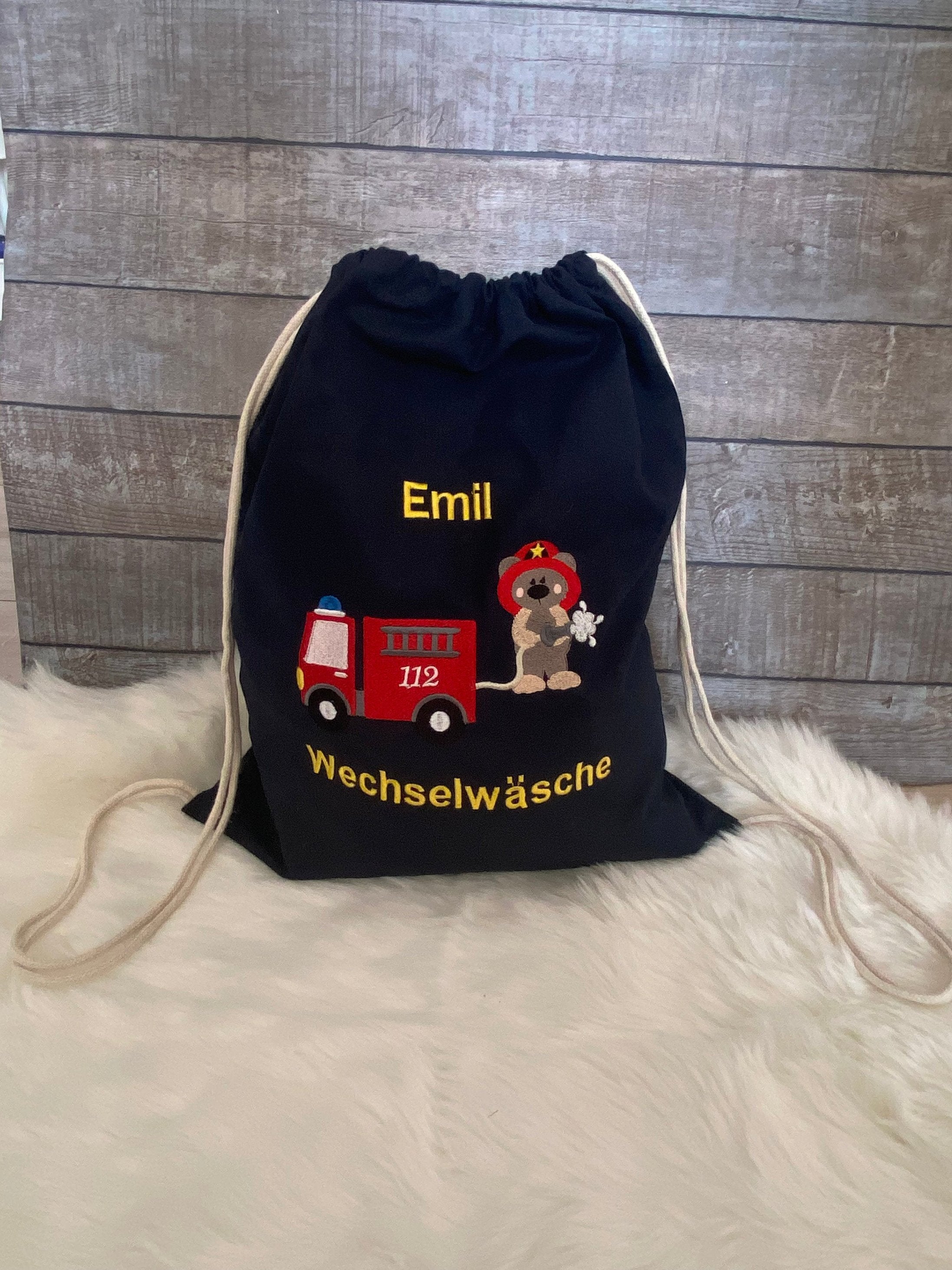 Kita Beutel mit Namen, Stoffbeutel personalisiert, personalisierter Turnbeutel, Beutel Wechselwäsche,Turnbeutel mit Namen bestickt