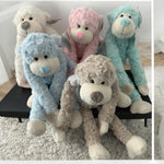 Fünf Plüsch-Affen Kuscheltiere in zarten Farben (Rosa, Hellblau, Creme, Beige, Mint) für Babys und Kinder