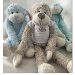 Kuscheltiere Affen in Pastellfarben (rosa, blau, beige, creme)