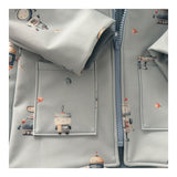 Vielseitige Kinder-Softshelljacke mit Robotern | Perfekt für Kita & Spielplatz | Ganzjährig tragbar