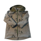 Gefütterte Bio-Softshelljacke mit Eselmuster – Wind- & Wetterfest