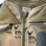 Gefütterte Bio-Softshelljacke mit Eselmuster – Wind- & Wetterfest