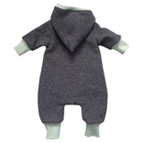 Merino Wollfleece Overall Kinder Gefüttert: Kuscheliger Baby Winteranzug mit Zipfelkapuze