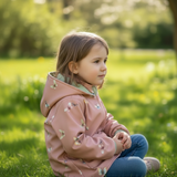 Softshell-Allwetterjacke „Schmetterling“ in Altrosa – Windfest mit Jerseyfutter & Kapuze