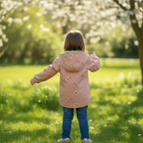 Softshell-Allwetterjacke „Schmetterling“ in Altrosa – Windfest mit Jerseyfutter & Kapuze