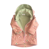 Softshell-Allwetterjacke „Schmetterling“ in Altrosa – Windfest mit Jerseyfutter & Kapuze