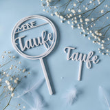 Tortenstecker Taufe – moderner Cake Topper für deine Tauftorte