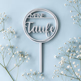 Tortenstecker Taufe – moderner Cake Topper für deine Tauftorte