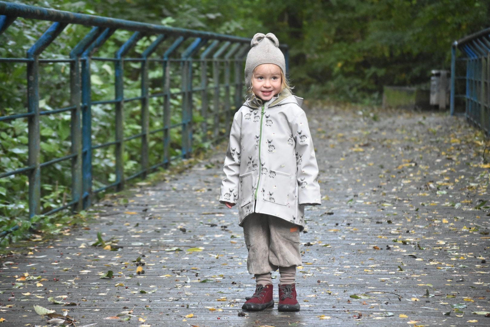 Softshelljacke mit Eseln in Grau 