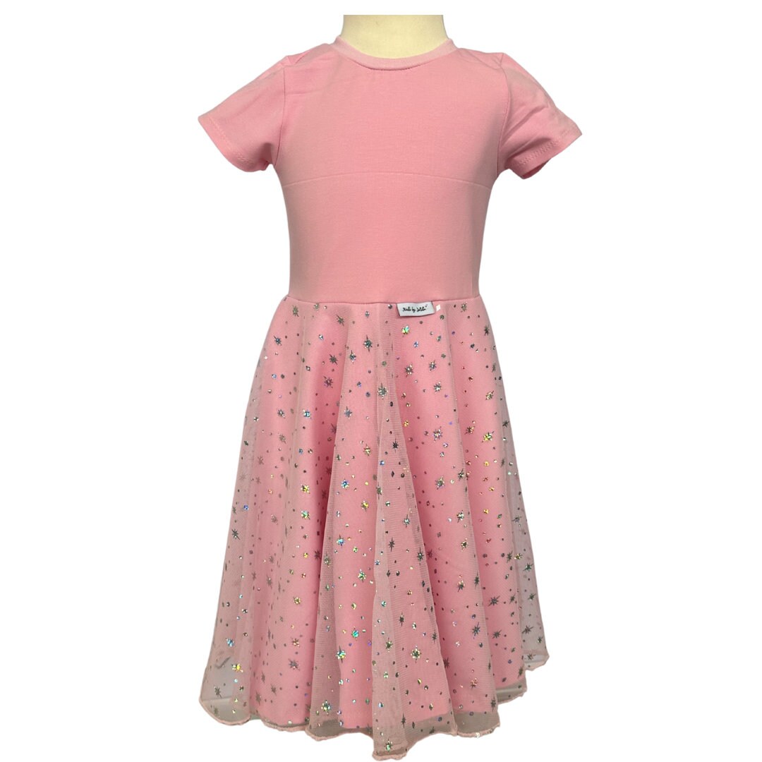 Tüllkleid Mädchen, Kinderkleid Tüll, Mädchen Tüllkleid, Sommerkleid Tüll, Mädchen Drehkleid, zauberhaftes Tüllkleid mit Glitzertüll