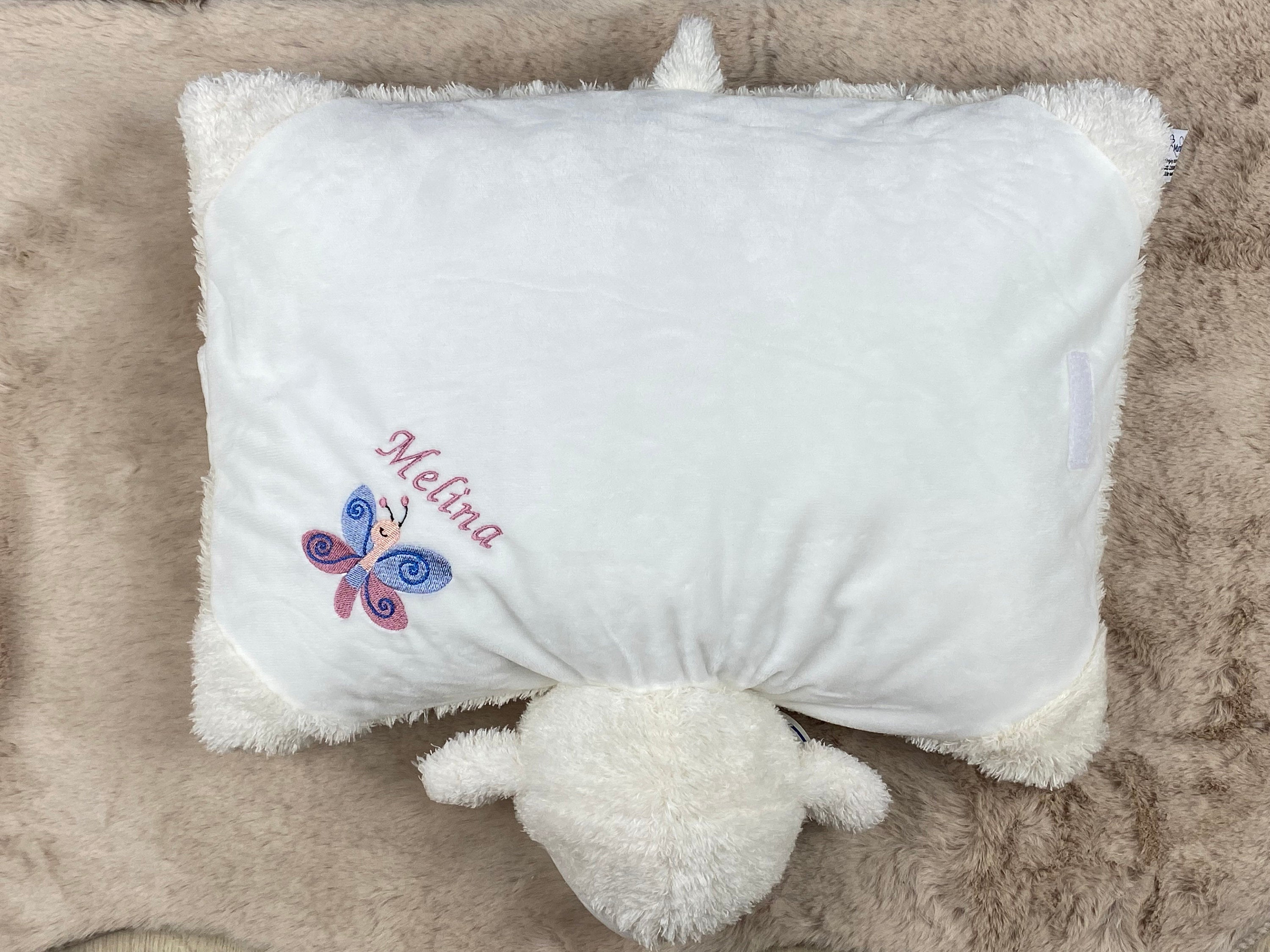 Personalisiertes Kuschelkissen, Schmusekissen Lamm, Geburtskissen, Kuscheltier mit Namen, Taufgeschenk personalisiert, Kuschelkissen Schaf