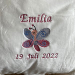 Personalisiertes Kuschelkissen, Schmusekissen Lamm, Geburtskissen, Kuscheltier mit Namen, Taufgeschenk personalisiert, Kuschelkissen Schaf