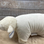 Personalisiertes Kuschelkissen, Schmusekissen Lamm, Geburtskissen, Kuscheltier mit Namen, Taufgeschenk personalisiert, Kuschelkissen Schaf