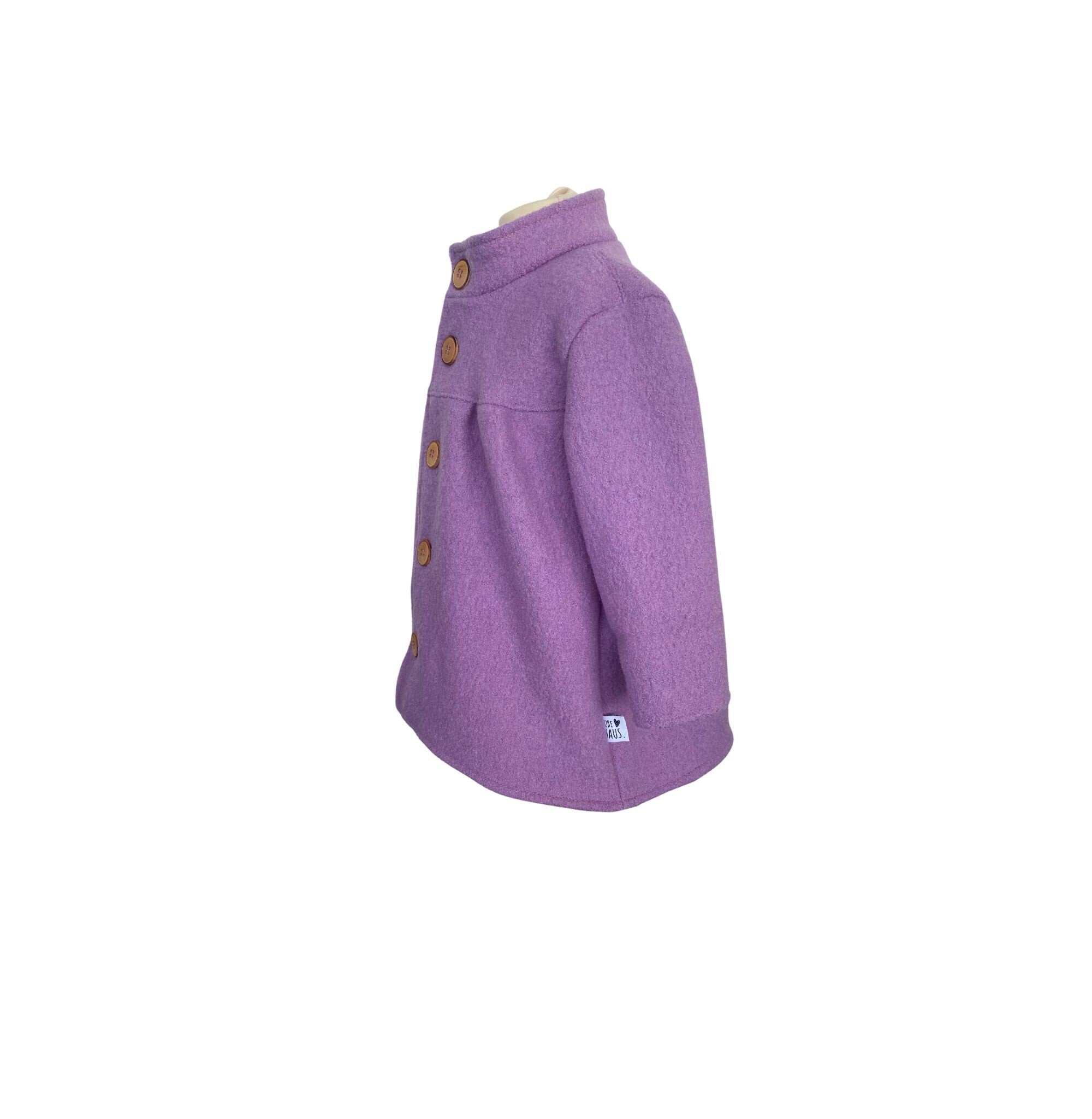 Wollwalkmantel für Mädchen, Wollwalk Jacke Kinder, Walkjacke Kinder , Winterjacke für Mädchen, Jacke mit Stehkragen, Übergangsjacke Kinder