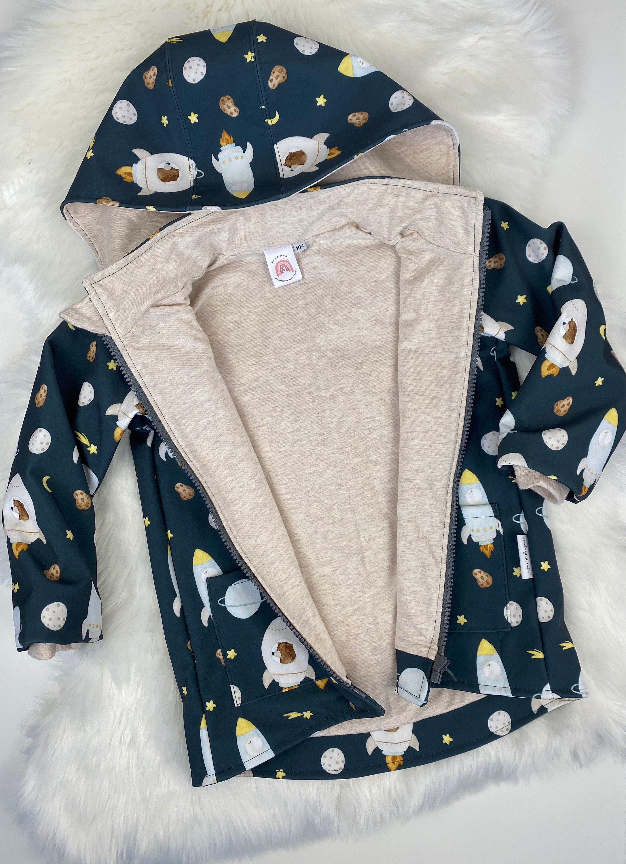 Regenjacke für Kinder, Matschjacke,Softshell Regenjacke gefüttert, Softshelljacke Kinder, Übergangsjacke Kinder, Allwetterjacke Kinder